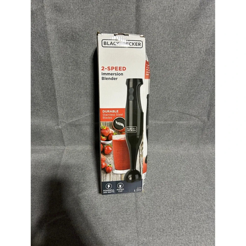 Black+Decker Immersion Blender 2-Speed‎ HB2401B Black 200W with Mixing Cup